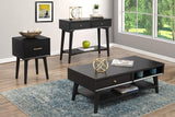 Alpine Furniture Flynn Wood 1 Drawer End Table in Black