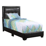 Glory Furniture Panello Faux Leather Upholstered Twin Bed in Black