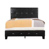 Glory Furniture Nicole Faux Leather Upholstered Full Bed in Black