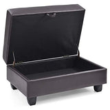 Glory Furniture Revere Faux Leather Ottoman in Cappuccino