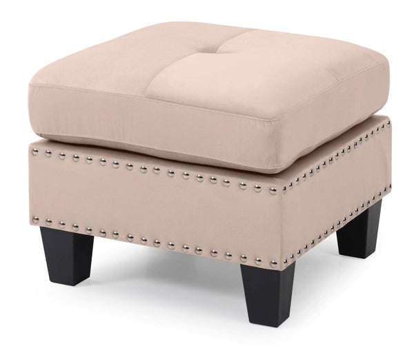 Glory Furniture Nailer Ottoman, Beige. Living Room Furniture 19" H x 23" W x 23" D