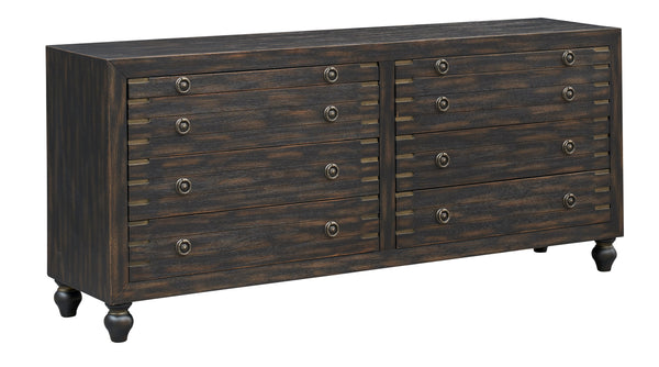Six Drawer Two Pullout Shelf Credenza