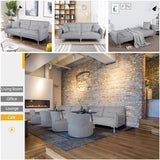 Yaheetech Sleeper Sofa Couch Bed Convertible Sofa Modern Futon Couches Sofas Bed Fold Up and Down Linen Fabric Recliner Couch for Living Room Gray