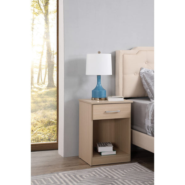 Glory Furniture Lindsey 1 Drawer RTA Nightstand in Beech