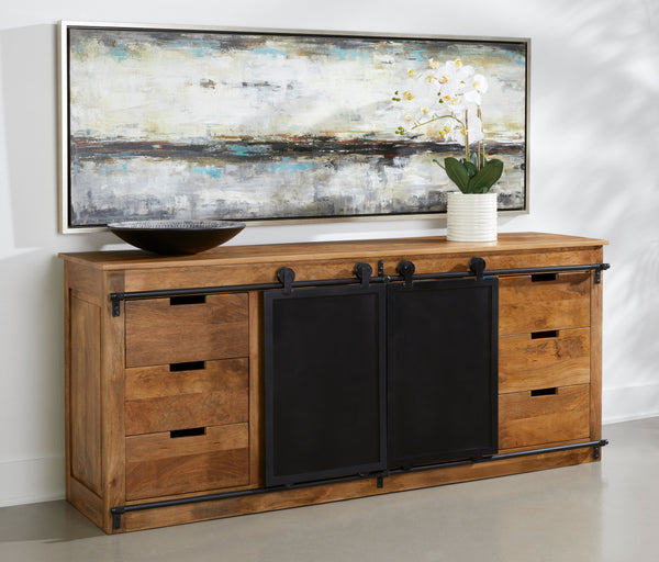 Two Sliding Door Six Drawer Credenza