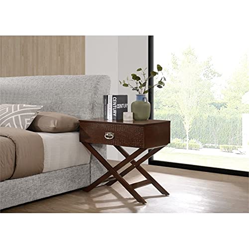 Glory Furniture Xavier 1 Drawer Nightstand in Cappuccino