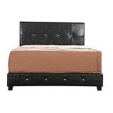 Glory Furniture Nicole Faux Leather Upholstered Queen Bed in Black