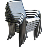 Hanover Foxhill All-Weather Grade Aluminum Lounge Chair with Sunbrella Fabric, FOXHLSDCHR-1GMASH Commercial Outdoor Furniture, Gunmetal/Ash Sling