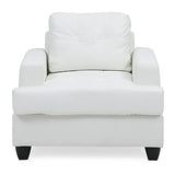 Glory Furniture Sandridge Faux Leather Chair in White