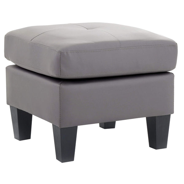 Glory Furniture Newbury Faux Leather Ottoman in Gray