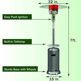 Hanover H003SS Stainless Steel 7-Ft. 48,000 BTU Propane Patio Heater