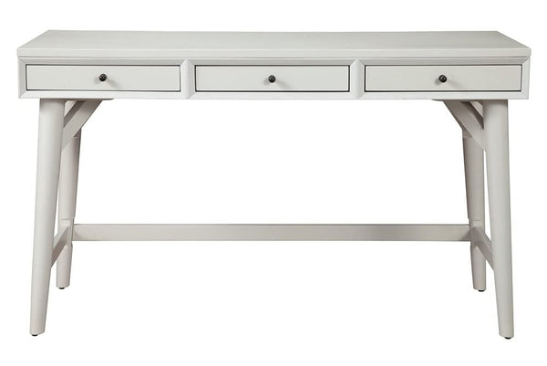 Alpine Furniture Flynn Large Wood 3 Drawer Desk in White