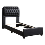 Glory Furniture Marilla Faux Leather Upholstered Twin Bed in Black