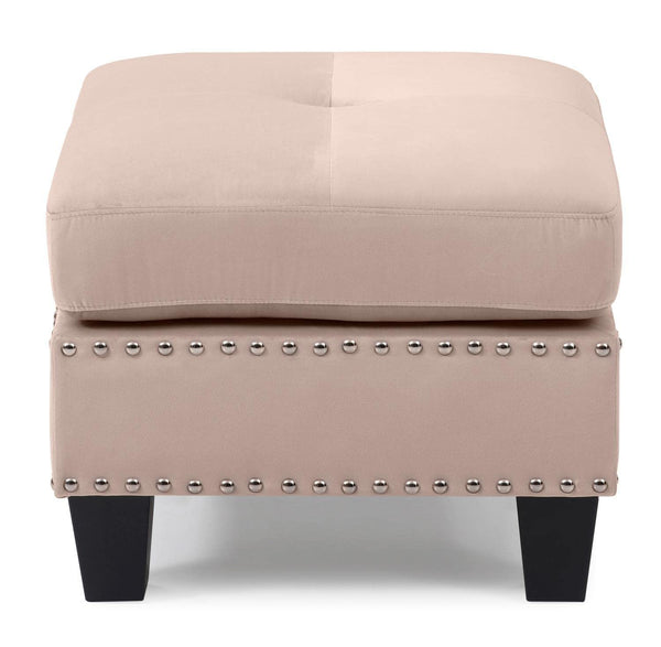 Glory Furniture Nailer Ottoman, Beige. Living Room Furniture 19" H x 23" W x 23" D