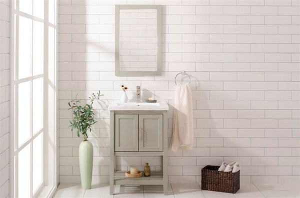 Legion Furniture 24-inch Kd White Gray Sink Vanity