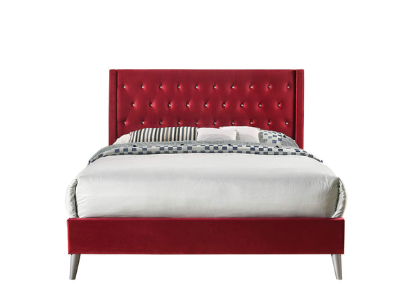 Glory Furniture Bergen Full, Maroon Upholstered bed,