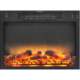 Cambridge Indoor Electric Fireplace Insert with Faux Charred Log Display with Remote Control | Heating for Living Room, Dining Room up to 210 Sq.Ft. (23'' x 17.1'' x 5''), Black (CAMINS2318-2LOG)