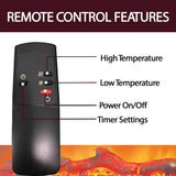 Cambridge 35-in. Callisto Curved Wall Mount Electric Fireplace with Crystal Display, Timer, and Remote, Black, CAMBR35WMEF-1BLK