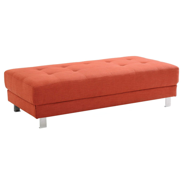 Glory Furniture Riveredge Twill Fabric Milan Ottoman in Orange