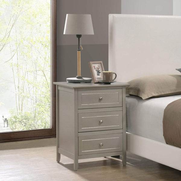 Glory Furniture 3 Drawer Nightstand, White