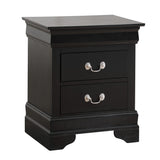 Glory Furniture Louis Phillipe 2 Drawer Nightstand in Black