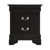 Glory Furniture Louis Phillipe 2 Drawer Nightstand in Black