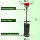 Hanover H001BR 7-Ft. 48,000 BTU Steel Propane Patio Heater, Hammered Bronze