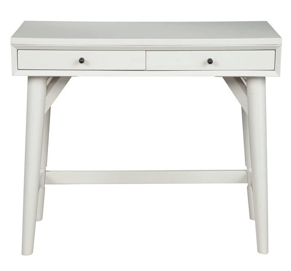 Alpine Furniture Flynn Wood 2 Drawer Desk in White