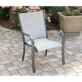 Hanover Foxhill 5-Piece Grade Patio Set with 4 Sling Dining Chairs Commercial Outdoor Furniture, Gray/Gunmetal