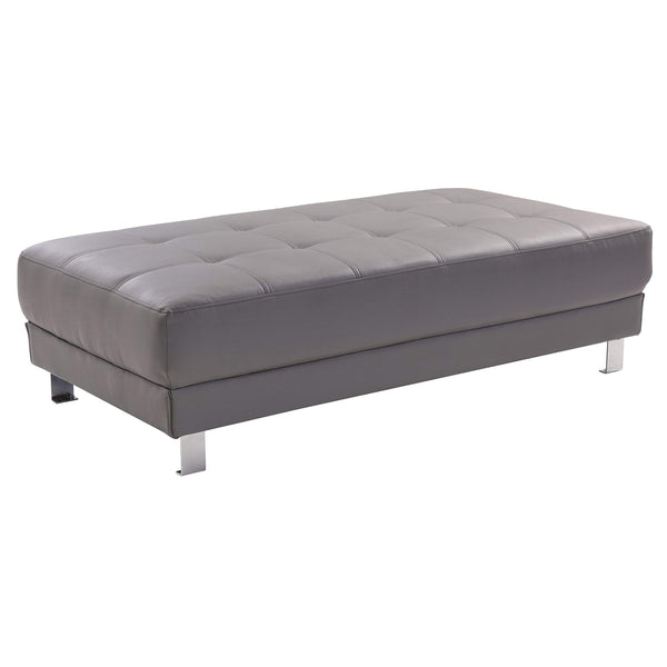 Glory Furniture Riveredge Faux Leather Milan Ottoman in Black
