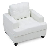 Glory Furniture Sandridge Faux Leather Chair in White