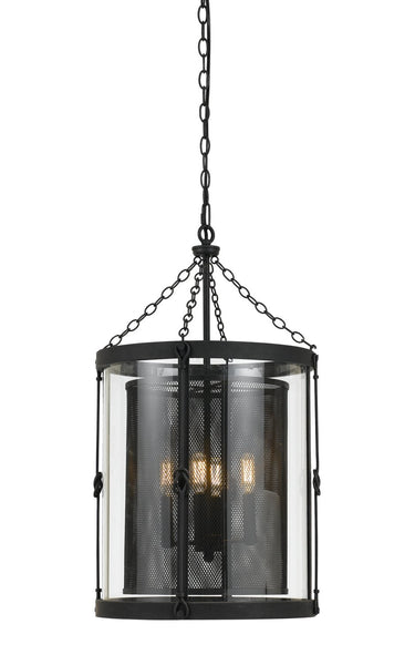Cal Lighting FX-3617-4 Restoration Four Light Chandelier from Westchester Collection in Bronze / Dark Finish, 17.00 inches