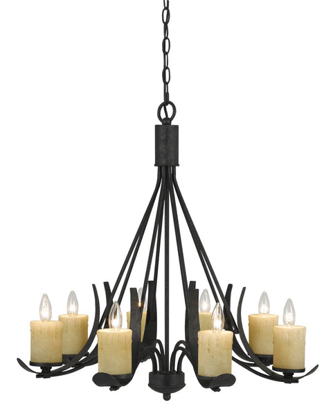 Cal Lighting FX-3561/8 Transitional Eight Light Chandelier from Morelia Collection in Bronze/Dark Finish, 30.00 inches