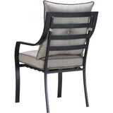 Hanover Lavallette 5-Piece Modern Outdoor Dining Set | 4 UV Protected Cushioned Chairs | 52'' Round Glass-Top Table | Weather Resistant Frame | Silver | LAVDN5PCRD-SLV