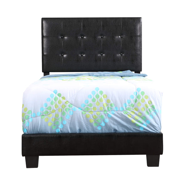 Glory Furniture Caldwell Twin, Black Upholstered bed,