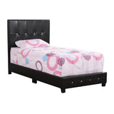 Glory Furniture Nicole Faux Leather Upholstered Twin Bed in Black
