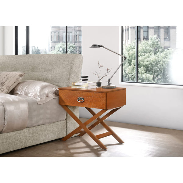 Glory Furniture Xavier 1 Drawer Nightstand in Oak