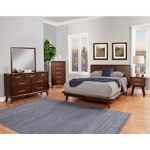 Alpine Furniture Gramercy Wood Bedroom Mirror in Walnut