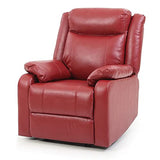 Glory Furniture Ward Faux Leather Rocker Recliner in Red
