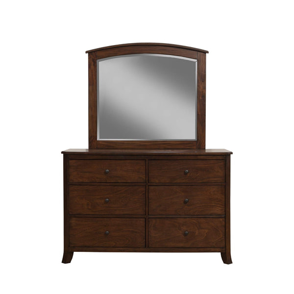 Alpine Furniture Baker Wood Bedroom Dresser Mirror in Mahogany (Brown)