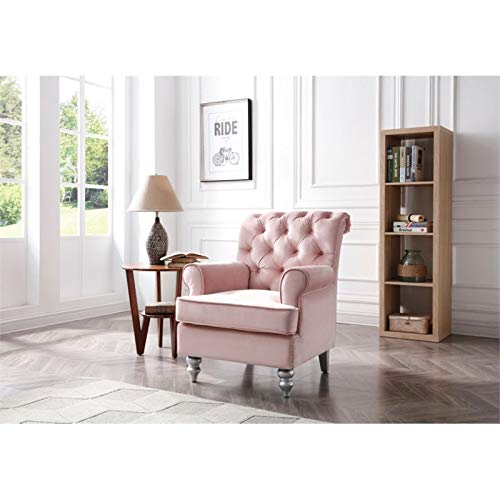 Glory Furniture Anna , Black Accent Arm Chair, 37"H X 32"W X 35"D, Pink