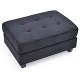 Glory Furniture Malone Microsuede Ottoman in Black