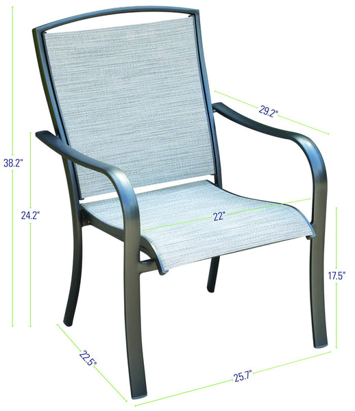 Hanover Aluminum Dining Chair, Grey