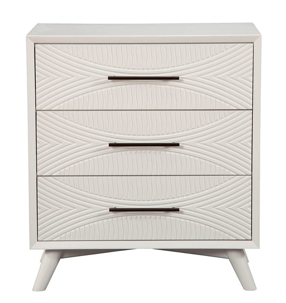Alpine Furniture Tranquility 3 Drawer Small Wood Chest in White