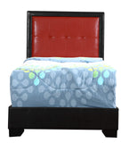 Glory Furniture Panello Faux Leather Upholstered Twin Bed in Black
