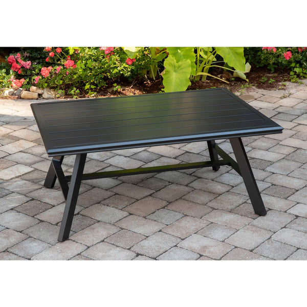 Hanover Weather Grade Aluminum Slat-Top Coffee Table, CMCOFTBL-GM Commercial Outdoor Furniture, Gunmetal