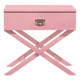 Glory Furniture Xavier 1 Drawer Nightstand in Pink