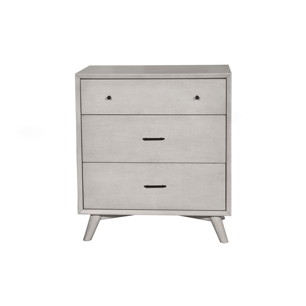 Alpine Furniture Flynn Mid Century Modern 3 Drawer Small Chest, Gray