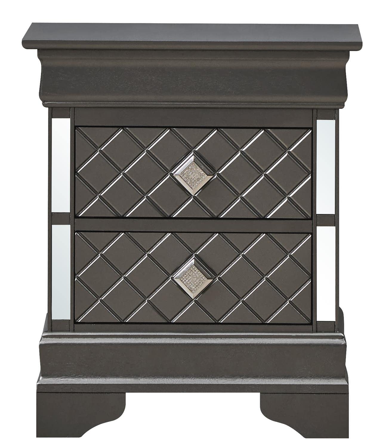 Glory Furniture Verona G6702-N Nightstand, Metalic Charcoal Glory Furniture Verona G6702-N Nightstand, Metalic Charcoal