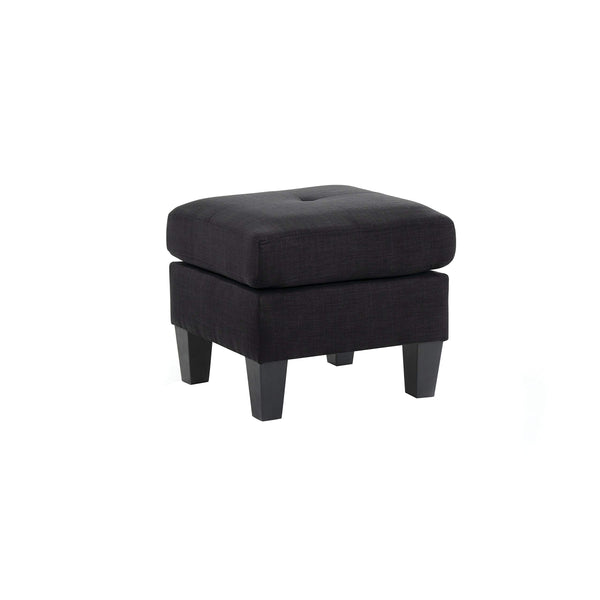 Glory Furniture Newbury Twill Fabric Ottoman in Black